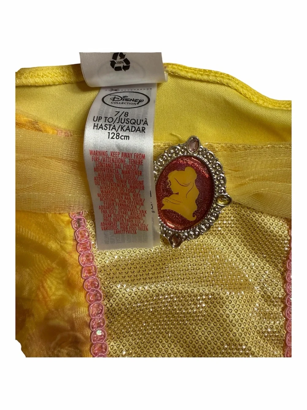 Disney Yellow Belle-Inspired Princess Costume Dress Kids 7/8